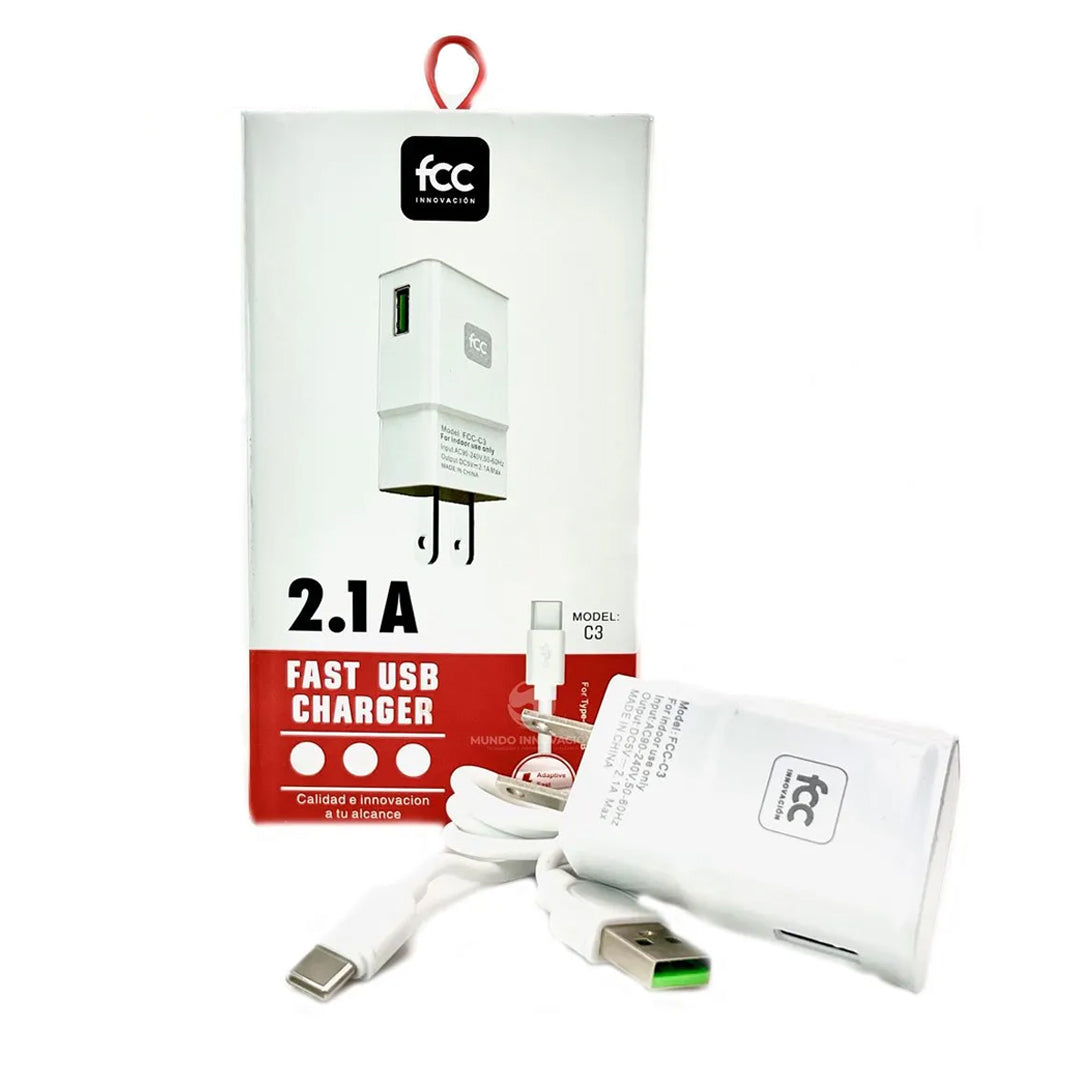Cargador Tipo C FCC 2.1A